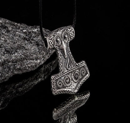 Thor's Hammer Pendant Sterling Silver Mjolnir from Scania Island-2