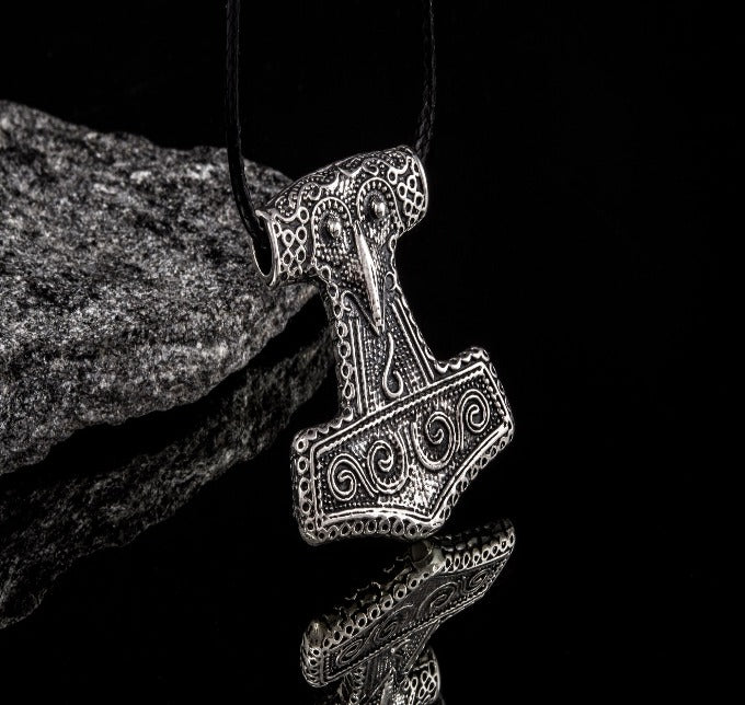 Thor&#39;s Hammer Pendant Sterling Silver Mjolnir from Scania Island-2