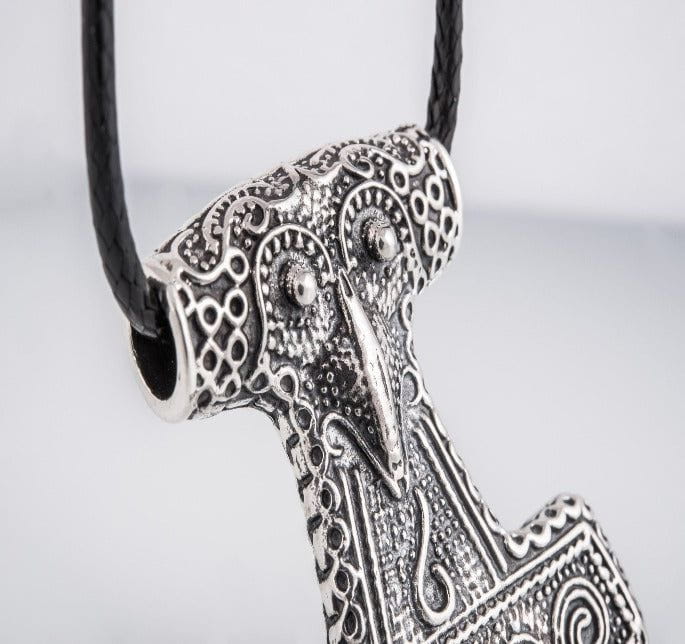 Thor&#39;s Hammer Pendant Sterling Silver Mjolnir from Scania Island-4