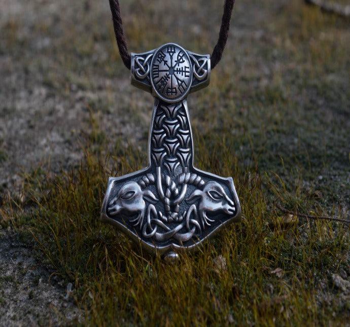 Thor&#39;s Hammer Pendant Sterling Silver Mjolnir from Sterling Silver Norse Jewelry-2