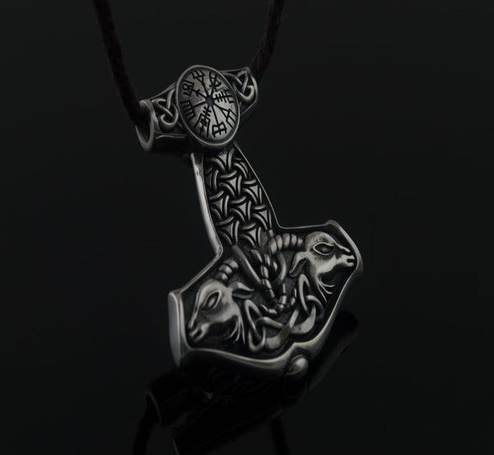 Thor&#39;s Hammer Pendant Sterling Silver Mjolnir from Sterling Silver Norse Jewelry-3