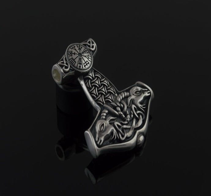 Thor&#39;s Hammer Pendant Sterling Silver Mjolnir from Sterling Silver Norse Jewelry-4