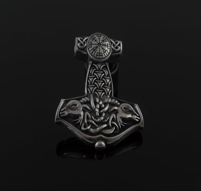 Thor&#39;s Hammer Pendant Sterling Silver Mjolnir from Sterling Silver Norse Jewelry-5