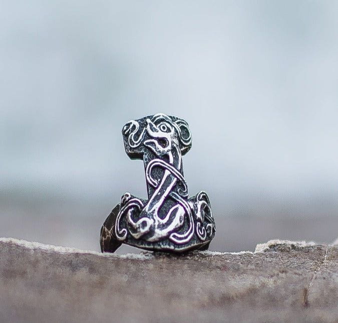 Thor&#39;s Mjolnir Sterling Silver Unique Viking Ring-4
