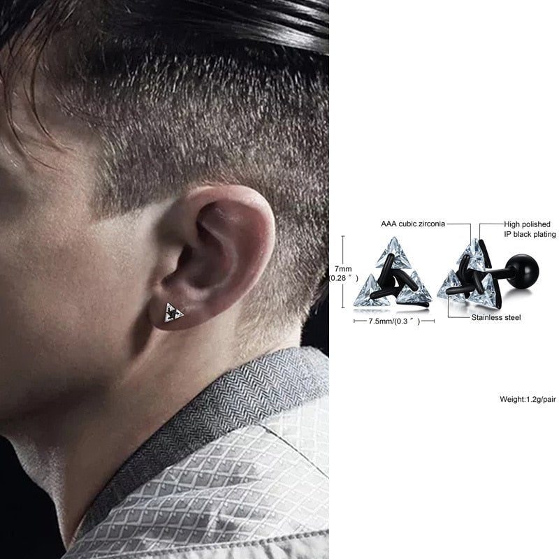 Triangle Stud Earrings-3