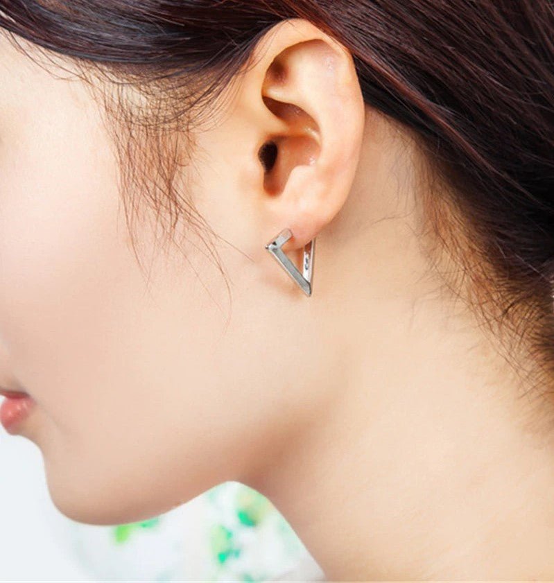 Triangle Stud Pierced Earring-2