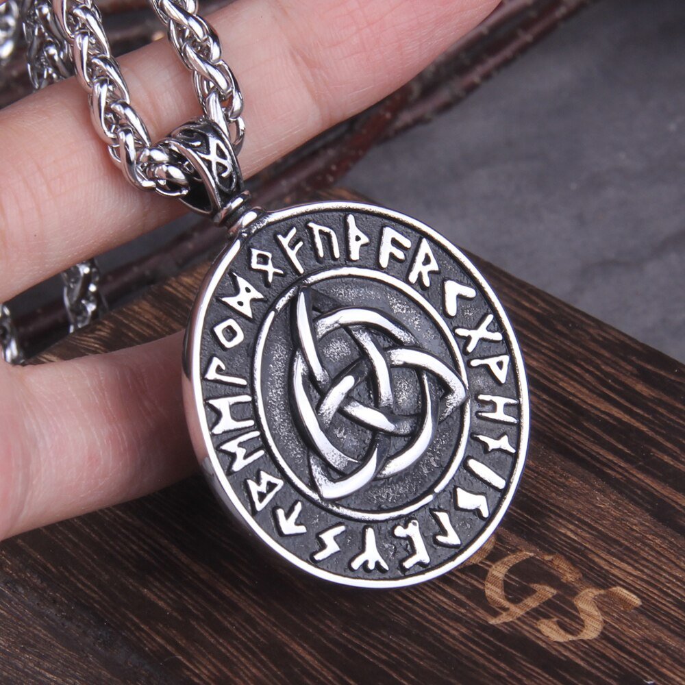 Triquetra Futhark Rune Eternity Necklace