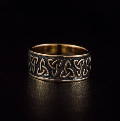 Triquetra Symbol Bronze Ring-7