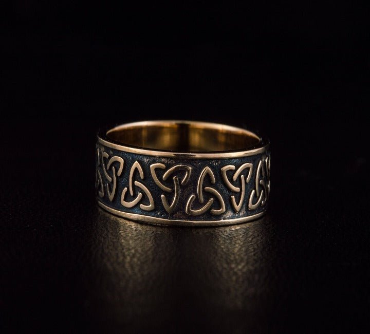 Triquetra Symbol Bronze Ring-7