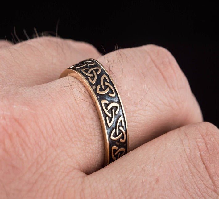 Triquetra Symbol Bronze Ring-8