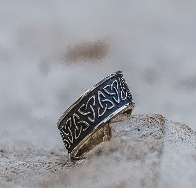 Triquetra Symbol Sterling Silver Celtic Ring-1