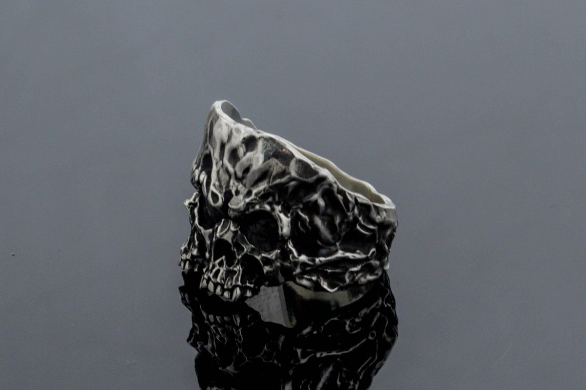 Twins Skull Ring Sterling Silver Unique Biker Jewelry-2