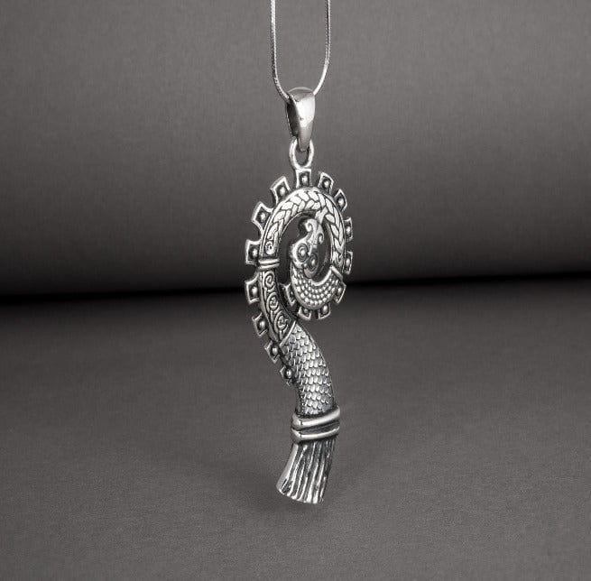 Unique 925 silver Pendant The bow of Drakkar, handcrafted Norse jewelry-2