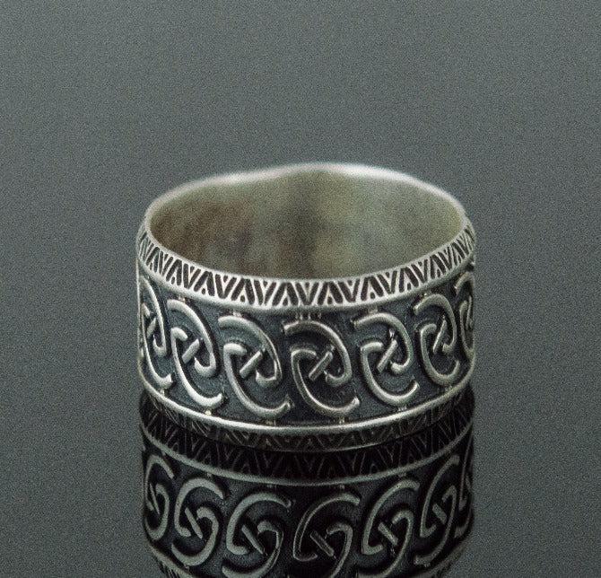 Unique Ornament Ring Sterling Silver Norse Jewelry-4