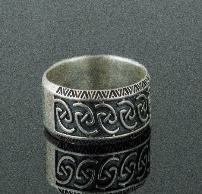 Unique Ornament Ring Sterling Silver Norse Jewelry-5