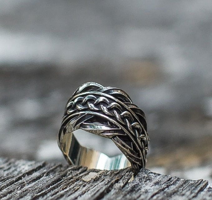 Unique Ring with Viking Ornament Scandinavian Jewelry-1