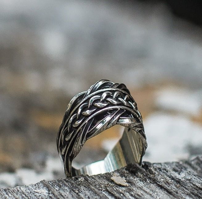 Unique Ring with Viking Ornament Scandinavian Jewelry-2