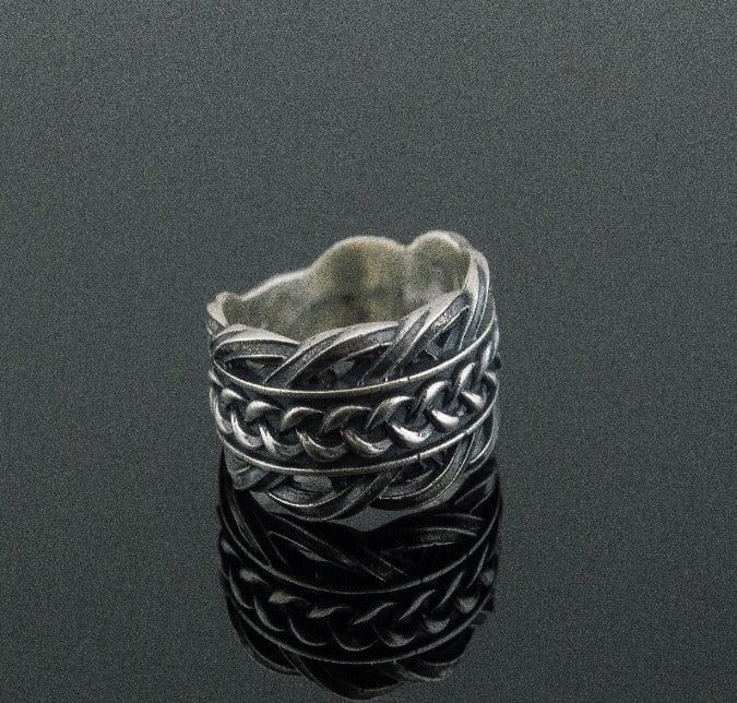 Unique Ring with Viking Ornament Scandinavian Jewelry-3