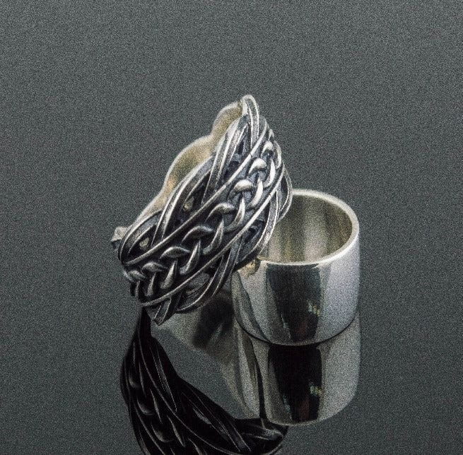 Unique Ring with Viking Ornament Scandinavian Jewelry-4