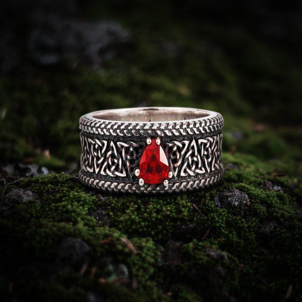 Unique sterling silver Viking jewelry with Triquetra symbol and unique ancient ornament, handcrafted jewelry-1