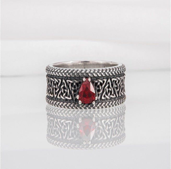 Unique sterling silver Viking jewelry with Triquetra symbol and unique ancient ornament, handcrafted jewelry-2
