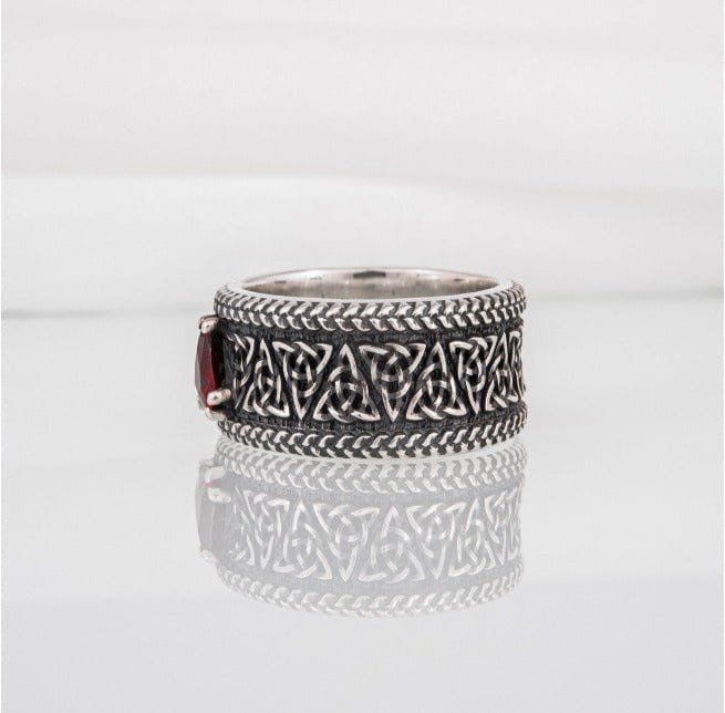 Unique sterling silver Viking jewelry with Triquetra symbol and unique ancient ornament, handcrafted jewelry-3