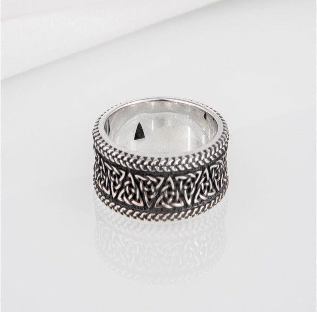 Unique sterling silver Viking jewelry with Triquetra symbol and unique ancient ornament, handcrafted jewelry-4