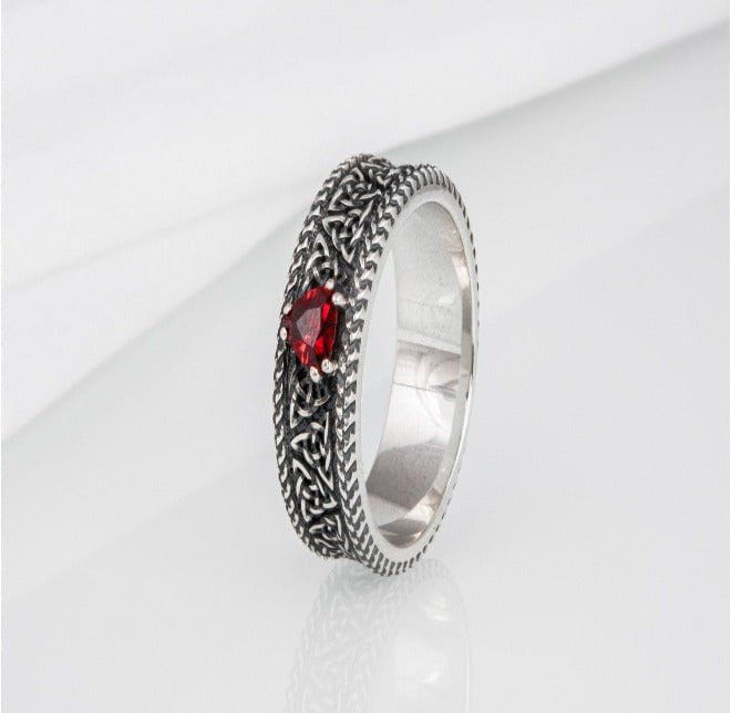 Unique sterling silver Viking jewelry with Triquetra symbol and unique ancient ornament, handcrafted jewelry-5