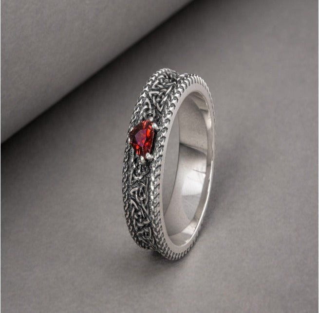 Unique sterling silver Viking jewelry with Triquetra symbol and unique ancient ornament, handcrafted jewelry-6