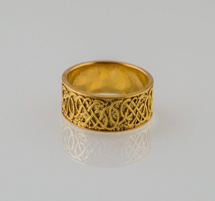 Urnes Ornament Ring Gold Handcrafted Jewelry-2