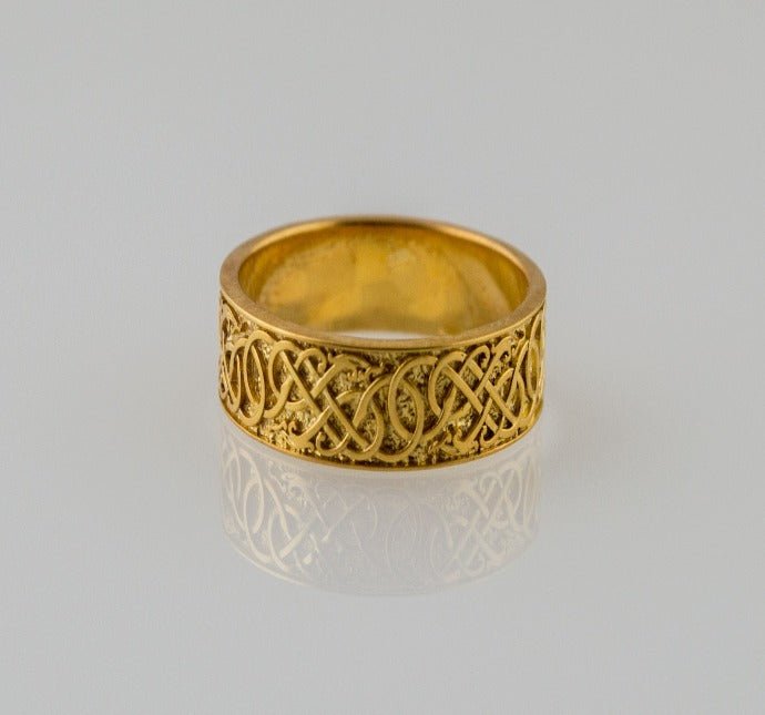 Urnes Ornament Ring Gold Handcrafted Jewelry-2