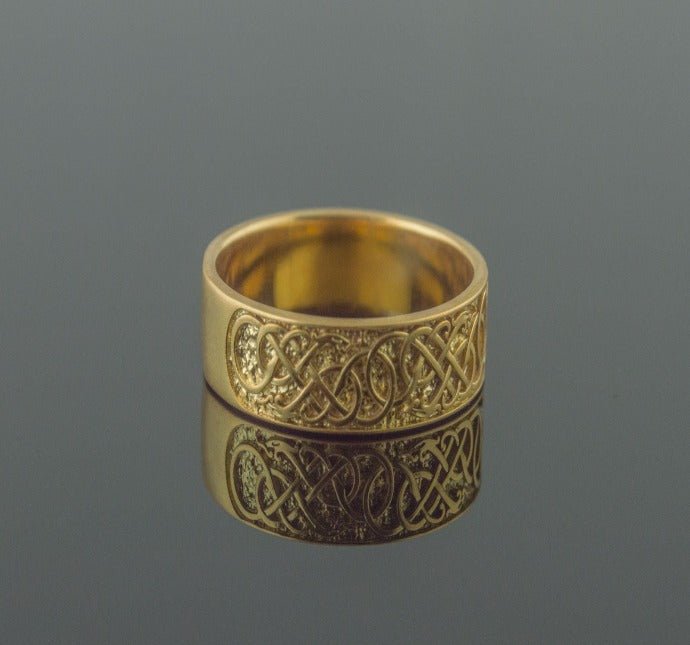 Urnes Ornament Ring Gold Handcrafted Jewelry-3
