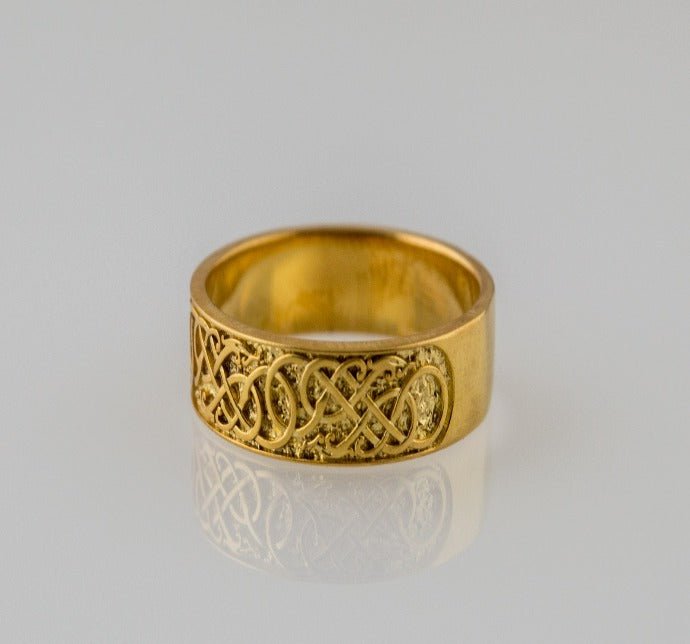 Urnes Ornament Ring Gold Handcrafted Jewelry-4