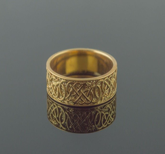 Urnes Ornament Ring Gold Handcrafted Jewelry-5