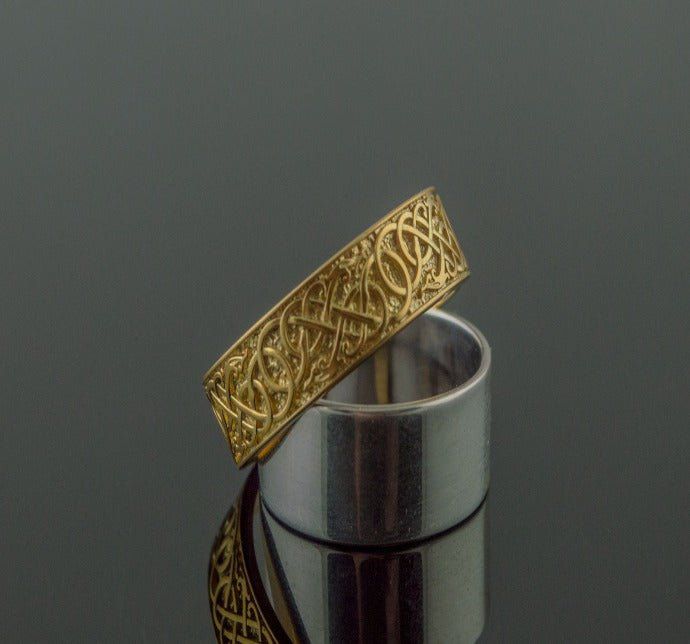 Urnes Ornament Ring Gold Handcrafted Jewelry-6