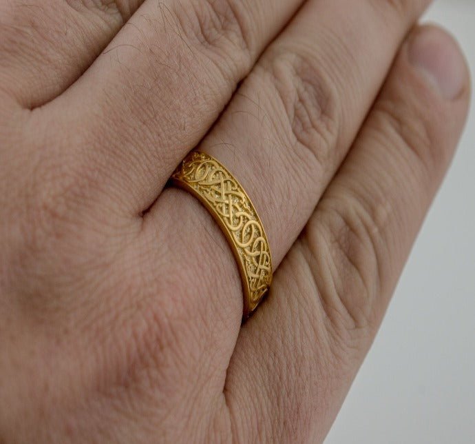 Urnes Ornament Ring Gold Handcrafted Jewelry-7