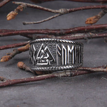 Valknut Ring with Futhark Band