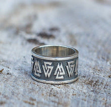 Valknut Symbol Ring Sterling Silver Viking Jewelry-2