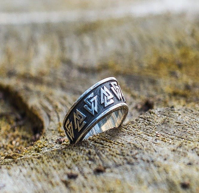 Valknut Symbol Ring Sterling Silver Viking Jewelry-3