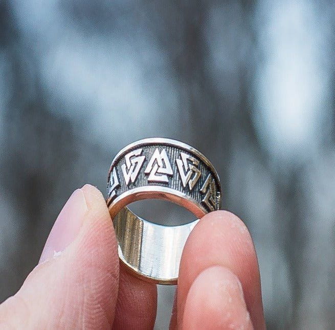 Valknut Symbol Ring Sterling Silver Viking Jewelry-4