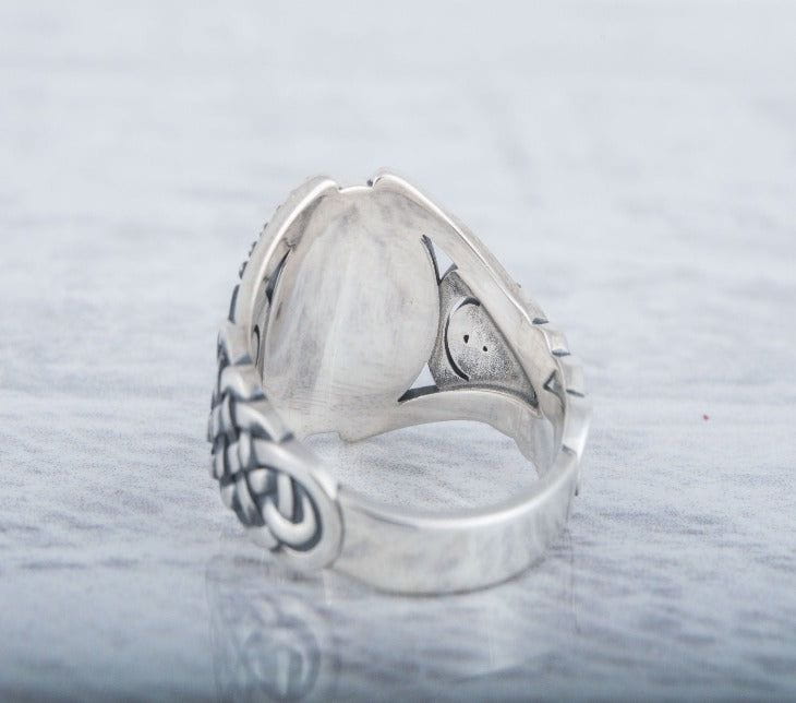 Valknut Symbol with Viking Ornament Sterling Silver Handmade Jewelry-3