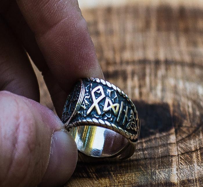 Vegvisir Symbol Hail Odin Runes Sterling Silver Norse Jewelry-3