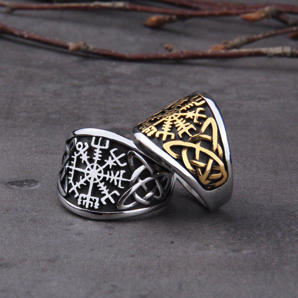 Vegvisir Viking Compass Ring with Bold Knotwork-4