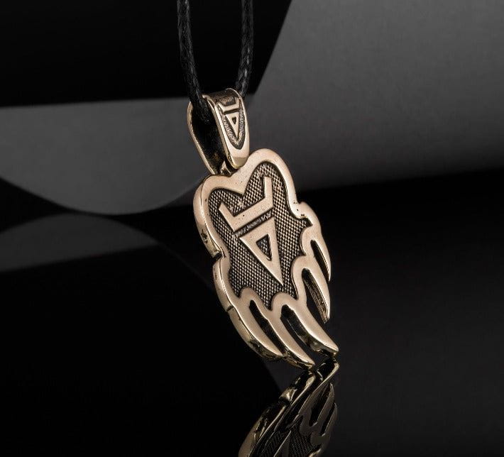 Veles Print Bronze Pendant Pagan Amulet-4