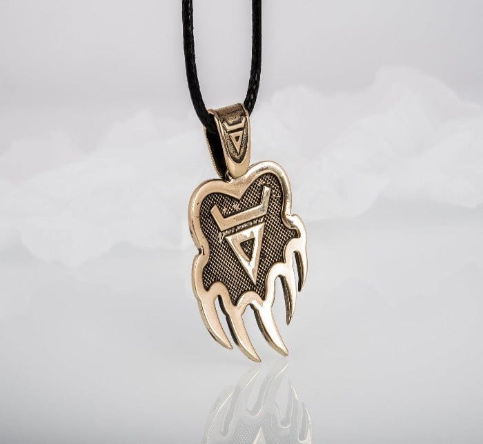 Veles Print Bronze Pendant Pagan Amulet-6