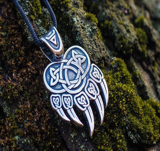 Veles Print Sterling Silver Pendant Pagan Amulet-1