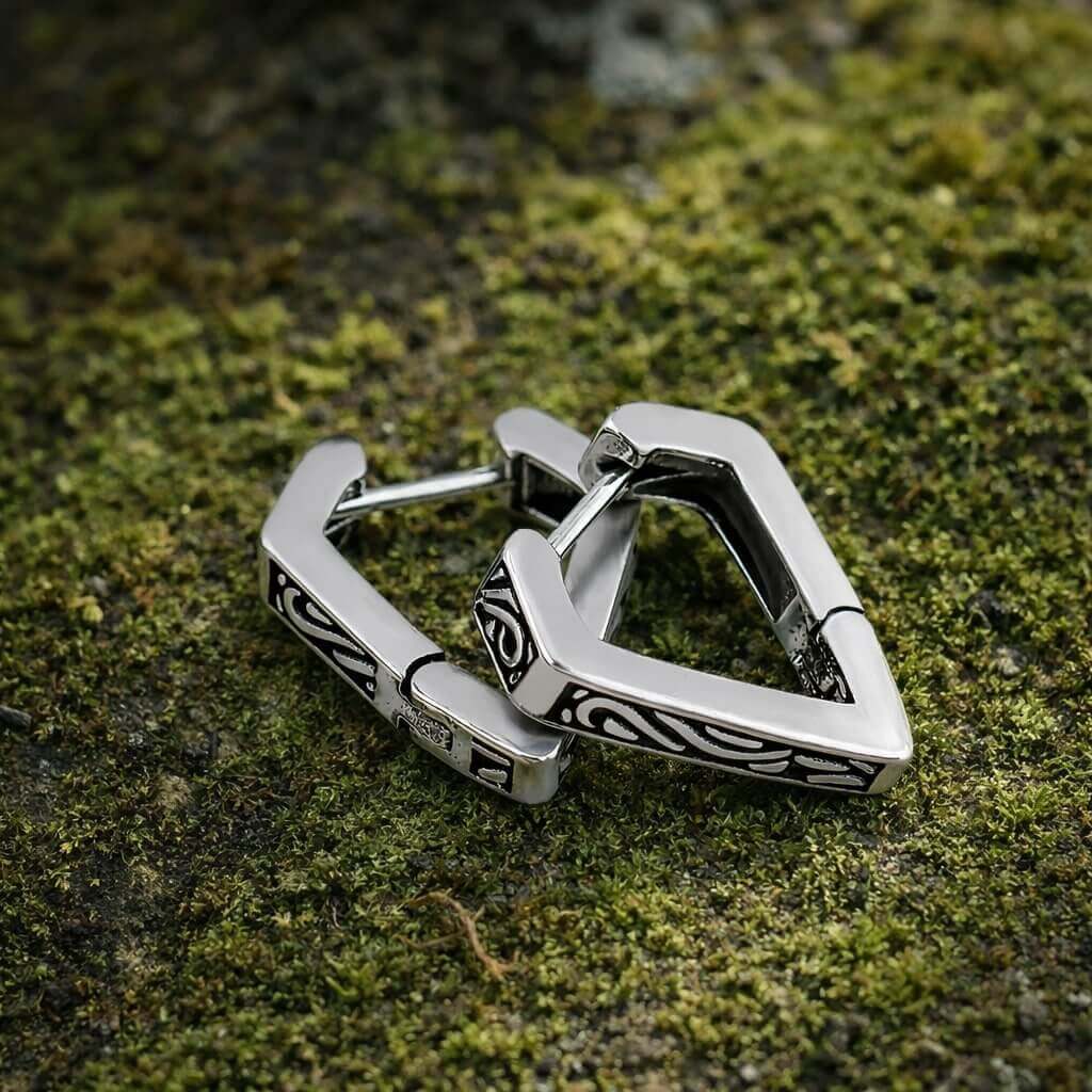 Viking Angular Hoop Earrings
