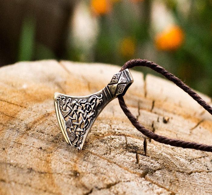 Viking Axe Bronze Pendant with Ornament from Mammen Village-1