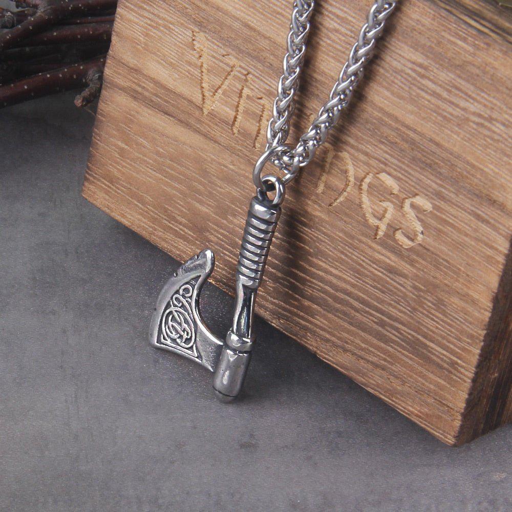 Never Fade Wolf And Raven Slavic Amulets Talismans Viking Odin Axe Necklaces &amp;amp; Pendants Norse Vikings Jewelry Turkish Men Wicca