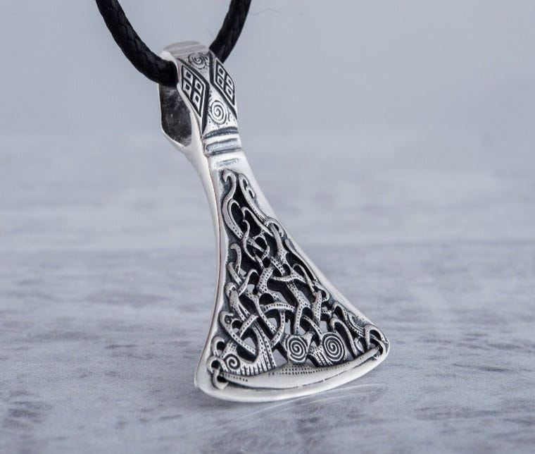Viking Axe Sterling Silver Pendant from Mammen Village-4